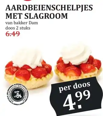De Boerenschuur Aardbeienschelpjes met slagroom aanbieding