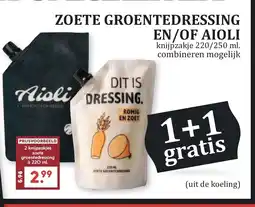 De Boerenschuur Zoete groentedressing en/of aioli aanbieding
