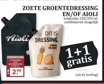 De Boerenschuur Zoete groentedressing en/of aioli aanbieding