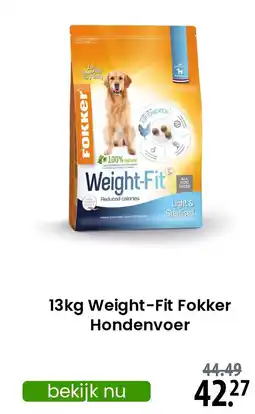 Zooplus Weight-Fit Fokker Hondenvoer aanbieding