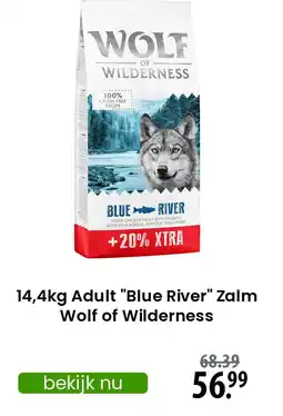 Zooplus Adult Blue River Zalm Wolf of Wilderness aanbieding