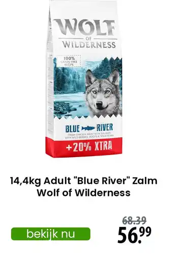 Zooplus Adult Blue River Zalm Wolf of Wilderness aanbieding