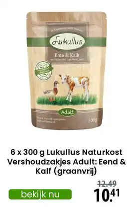 Zooplus Lukullus Naturkost Vershoudzakjes Adult: aanbieding