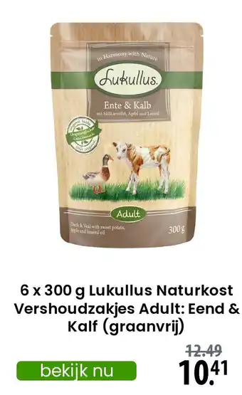 Zooplus Lukullus Naturkost Vershoudzakjes Adult: aanbieding