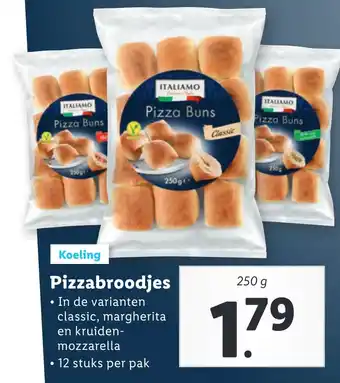 Lidl Pizzabroodjes 250g aanbieding