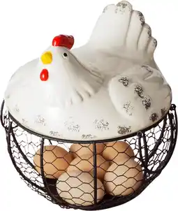 Bol.com Eiermand Eierrek Eierhouder - Eieren Bewaren - Metaal Fruitschaal aanbieding