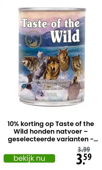 Zooplus op Taste of the Wild honden natvoer geselecteerde varianten aanbieding