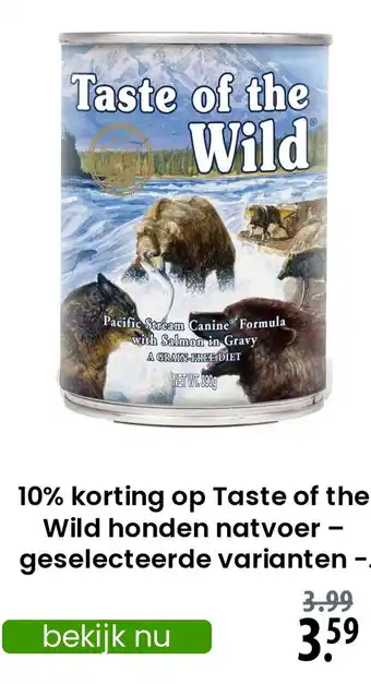 Zooplus op Taste of the Wild honden natvoer geselecteerde varianten aanbieding