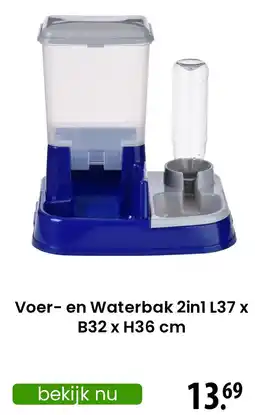 Zooplus Voer en Waterbak 2in1 aanbieding