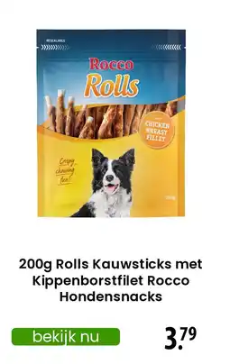 Zooplus Rolls Kauwsticks met Kippenborstfilet Rocco Hondensnacks aanbieding