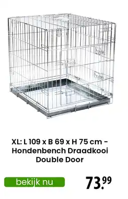Zooplus Hondenbench Draadkooi Double Door aanbieding