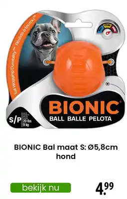 Zooplus Bionic bal maat hond aanbieding