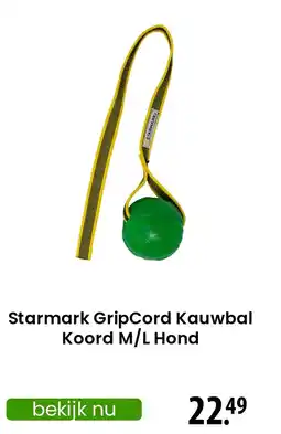 Zooplus Starmark GripCord Kauwbal Koord M/L Hond aanbieding