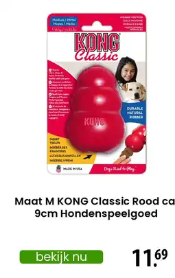Zooplus Maat M KONG Classic Rood Hondenspeelgoed aanbieding