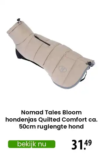 Zooplus Nomad Tales Bloom hondenjas Quilted Comfort ruglengte hond aanbieding