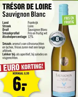 Dirck 3 TRÉSOR DE LOIRE Sauvignon Blanc aanbieding