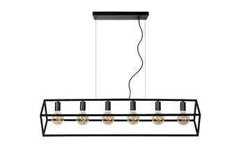 Praxis Lucide hanglamp Fabian zwart 6xE27 aanbieding