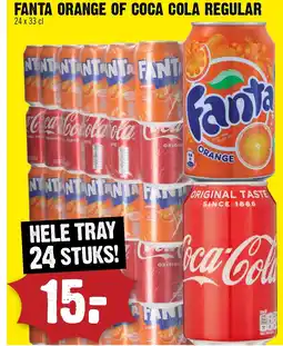 Dirck 3 Fanta orange of coca cola regular aanbieding