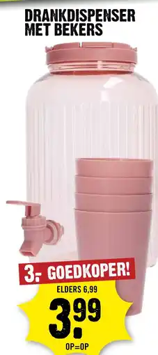 Dirck 3 Drankdispenser met bekers aanbieding