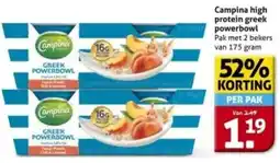 Hoogvliet Campina high protein greek powerbowl aanbieding