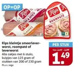 Hoogvliet Kips kleintje smeerlever worst, roompaté of leverworst aanbieding
