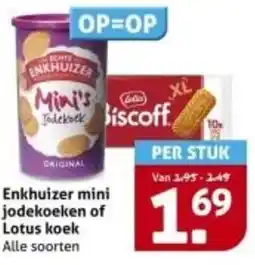 Hoogvliet Enkhuizer mini jodekoeken of Lotus koek aanbieding
