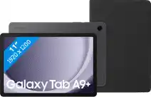Coolblue Samsung Galaxy Tab A9 Plus 11 inch 64GB Wifi Grijs + BlueBuilt Book Case Zwart aanbieding