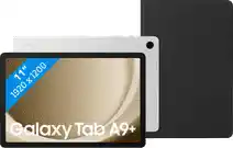 Coolblue Samsung Galaxy Tab A9 Plus 11 inch 64GB Wifi Zilver + BlueBuilt Book Case Zwart aanbieding