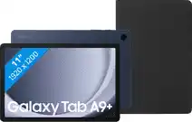 Coolblue Samsung Galaxy Tab A9 Plus 11 inch 64GB Wifi Blauw + BlueBuilt Book Case Zwart aanbieding