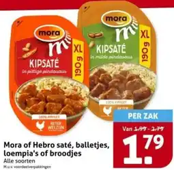 Hoogvliet Mora of Hebro saté, balletjes, loempia's of broodjes aanbieding
