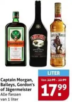 Hoogvliet Captain Morgan, Baileys, Gordon's of Jägermeister aanbieding
