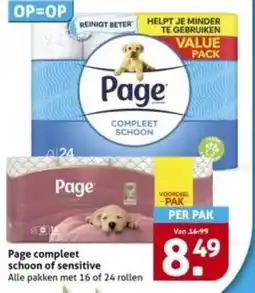 Hoogvliet Page compleet schoon of sensitive aanbieding