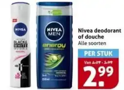 Hoogvliet Nivea deodorant of douche aanbieding