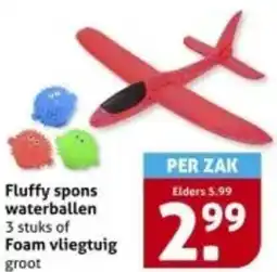 Hoogvliet Fluffy spons waterballen Foam vliegtuig aanbieding