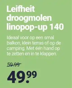 Inter Chalet Leifheit droogmolen linopop-up 140 aanbieding