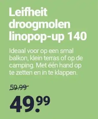 Inter Chalet Leifheit droogmolen linopop-up 140 aanbieding
