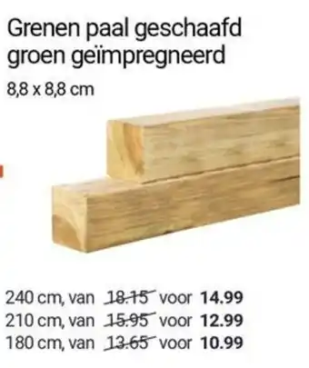 Inter Chalet Grenen paal geschaafd groen geïmpregneerd aanbieding