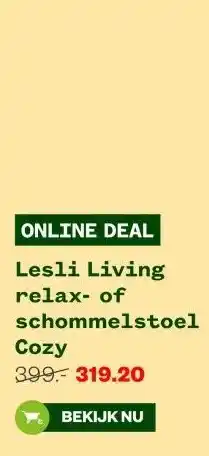 Welkoop Lesli Living relax- of schommelstoel Cozy aanbieding