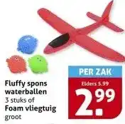 Hoogvliet Fluffy spons waterballen of foam vliegtuig aanbieding
