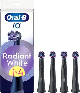 Amazon Oral-B iO Series Radiant White Zwart, Originele opzetborstels voor wittere tanden, 4 aanbieding