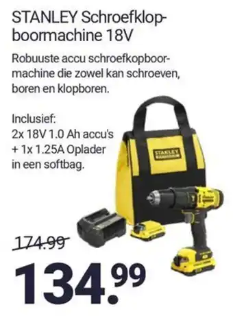 Inter Chalet STANLEY Schroefklop boormachine 18V aanbieding