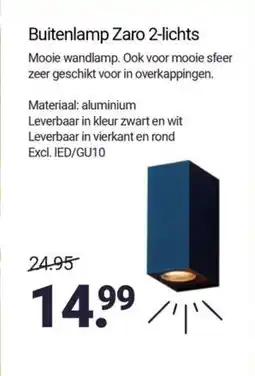 Inter Chalet Buitenlamp Zaro 2Materiaal: aluminium lichts aanbieding