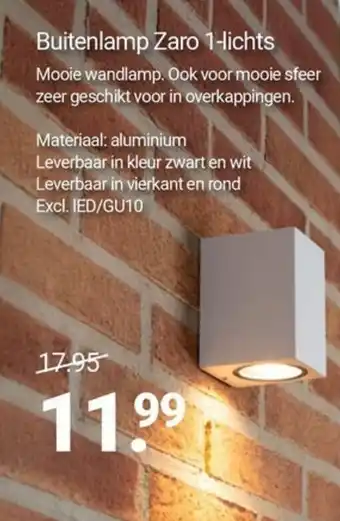 Inter Chalet Buitenlamp Zaro 1 lichts aanbieding