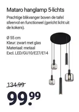 Inter Chalet Mataro hanglamp 5 lichts aanbieding