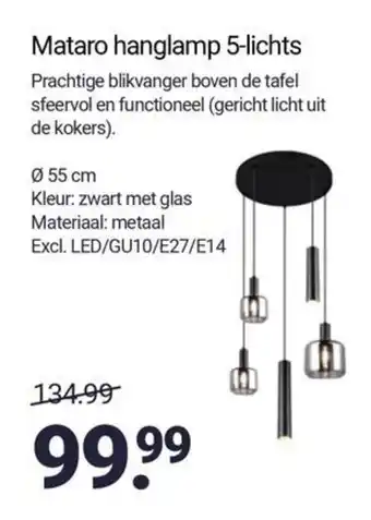 Inter Chalet Mataro hanglamp 5 lichts aanbieding