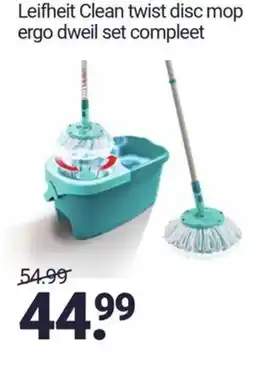 Inter Chalet Leifheit Clean twist disc mop ergo dweil set compleet aanbieding