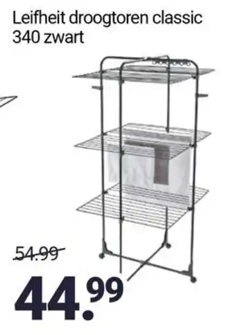 Inter Chalet Leifheit droogtoren classic 340 zwart aanbieding