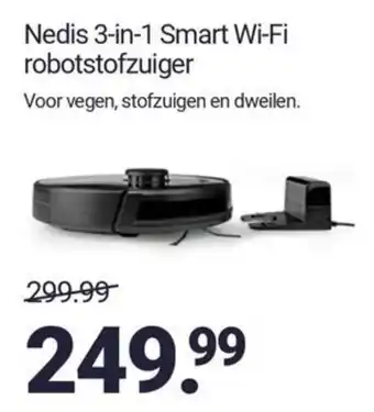 Inter Chalet Nedis 3-in-1 Smart Wi-Fi robotstofzuiger aanbieding