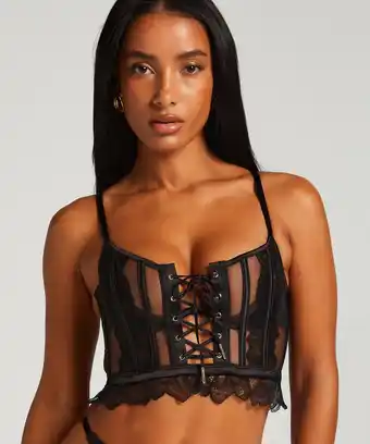 Hunkemoller Hunkemöller Niet-voorgevormde longline beugel bh Cierra Zwart aanbieding