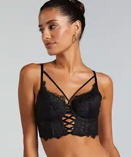 Hunkemoller Hunkemöller Voorgevormde push-up longline beugel bh Char Zwart aanbieding